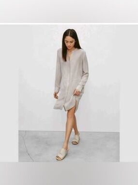 Wilfred Aritzia 100% Silk Tunic Dress Long Top SZ small cream great condition!